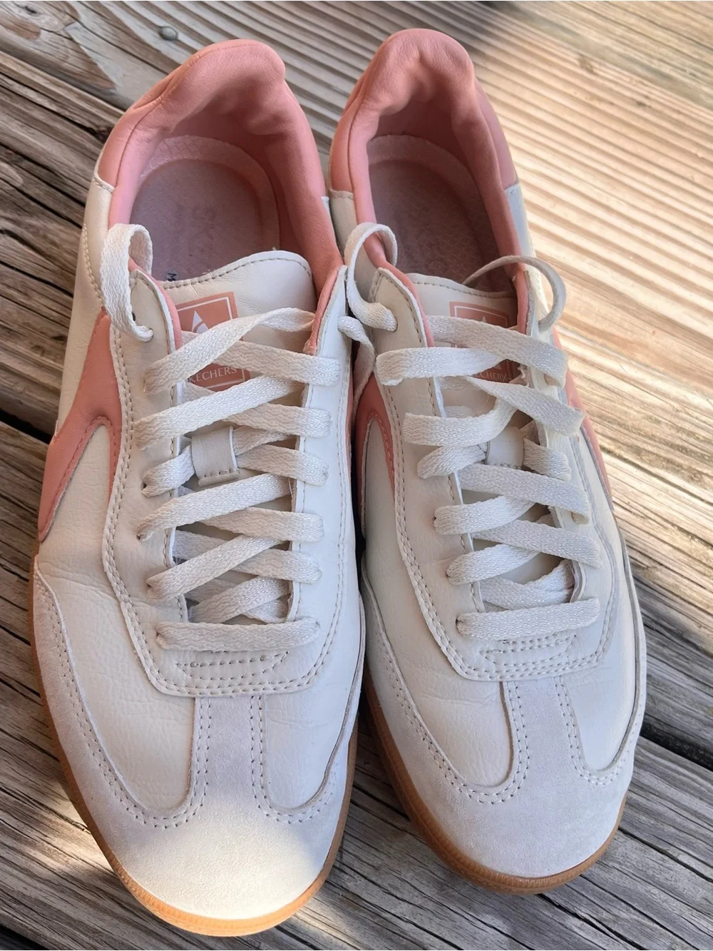SKECHERS Hotshot Kickoff Court & Classic Sneakers Size 9 White Pink Profile - Picture 3 of 16